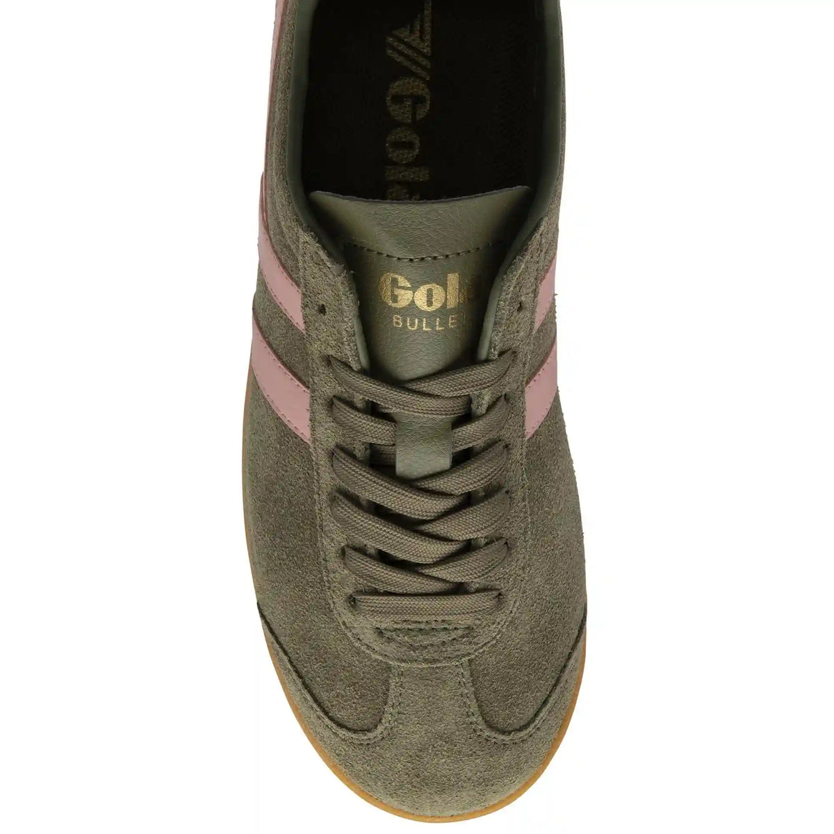 Gola Classics Women's Bullet Suede Sneakers - Khaki/Coral Pink/Dark Brown