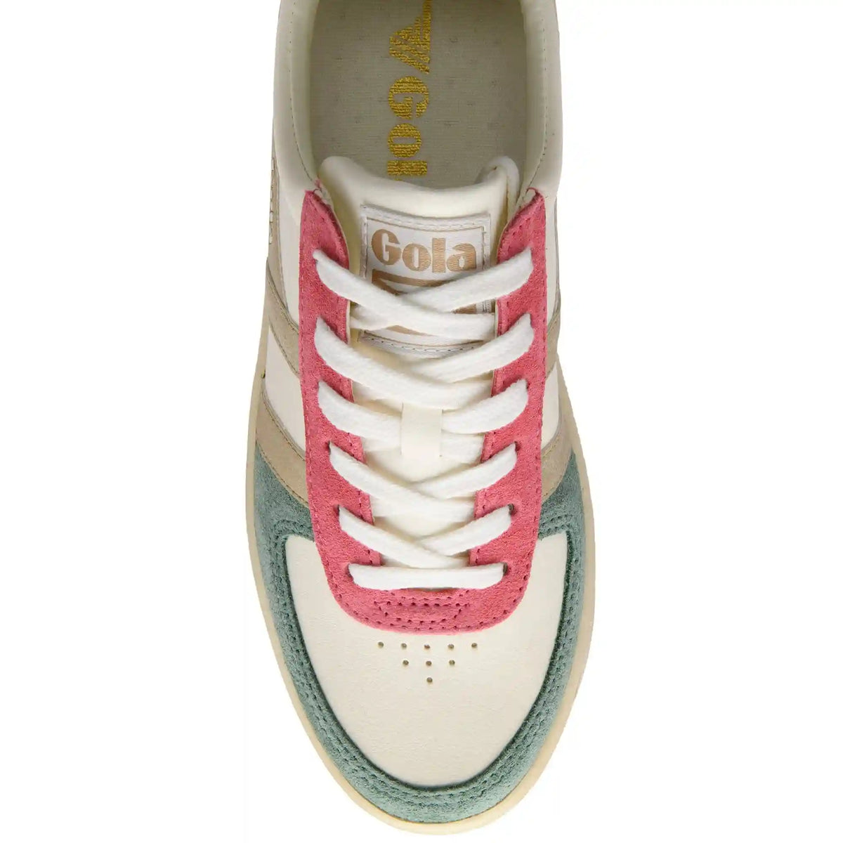 Gola Classics Women's Grandslam Quadrant Sneakers - Off White/Green Mist/Gold/Salmon