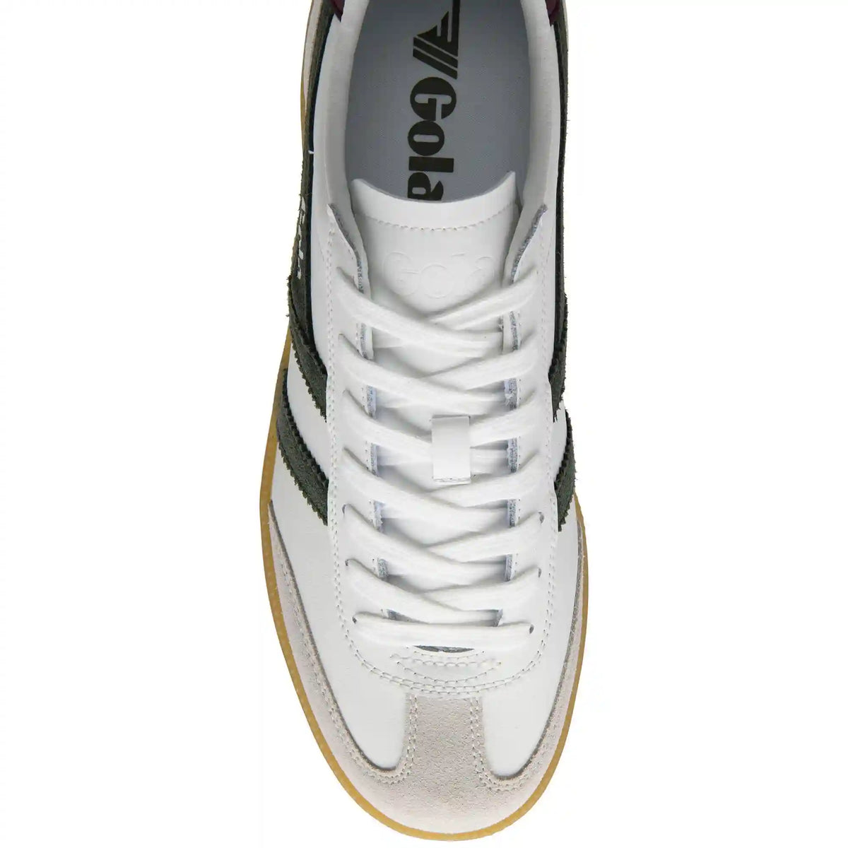Gola Classics Men's Viper Leather Sneakers - White/Dark Khaki/Burgundy/Gum
