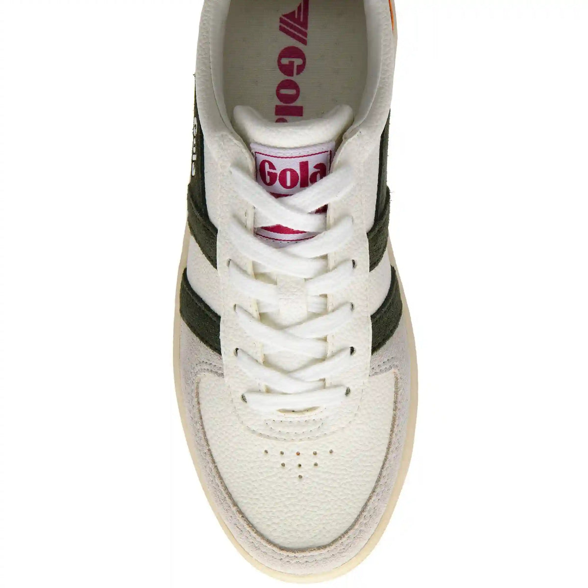 Gola Classics Women's Grandslam Trident Sneakers - White/Dark Khaki/Fuchsia
