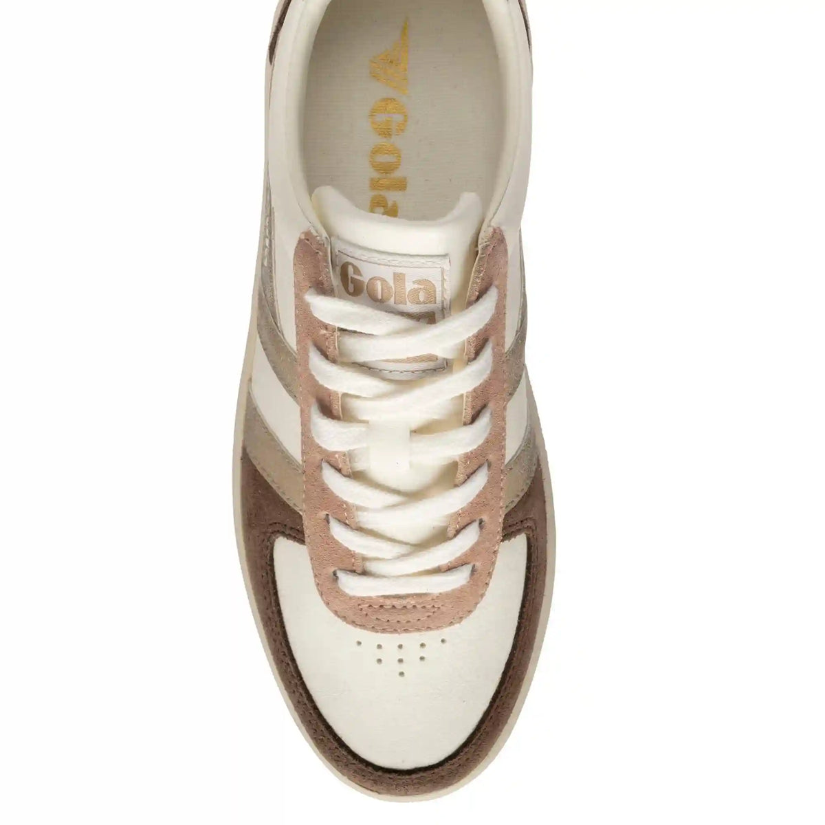 Gola Classics Women's Grandslam Quadrant Sneakers - Off White/Otter/Gold/Dark Brown