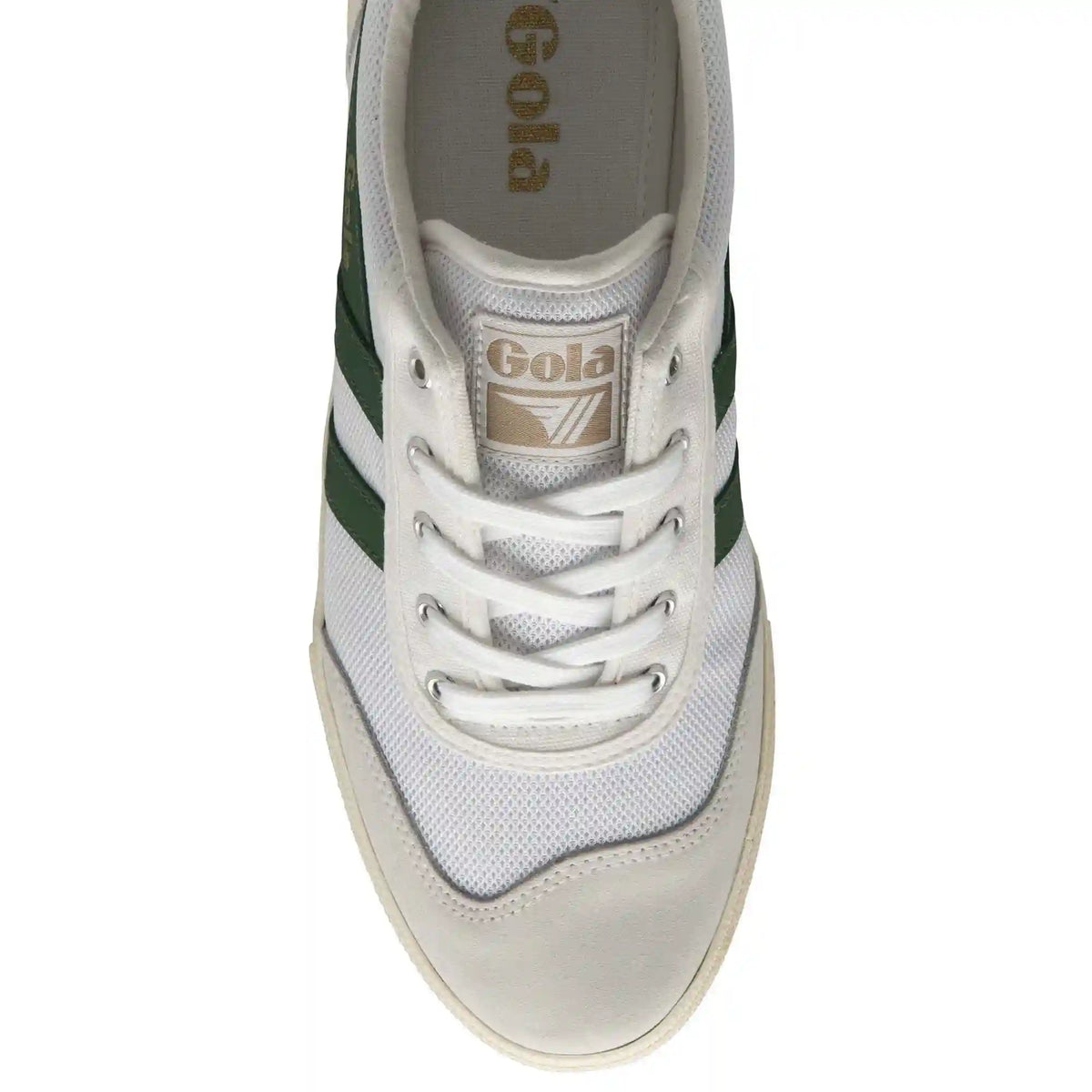Gola Classics Men's Badminton Mesh Plimsoll Sneakers - White/Dark Green/Navy