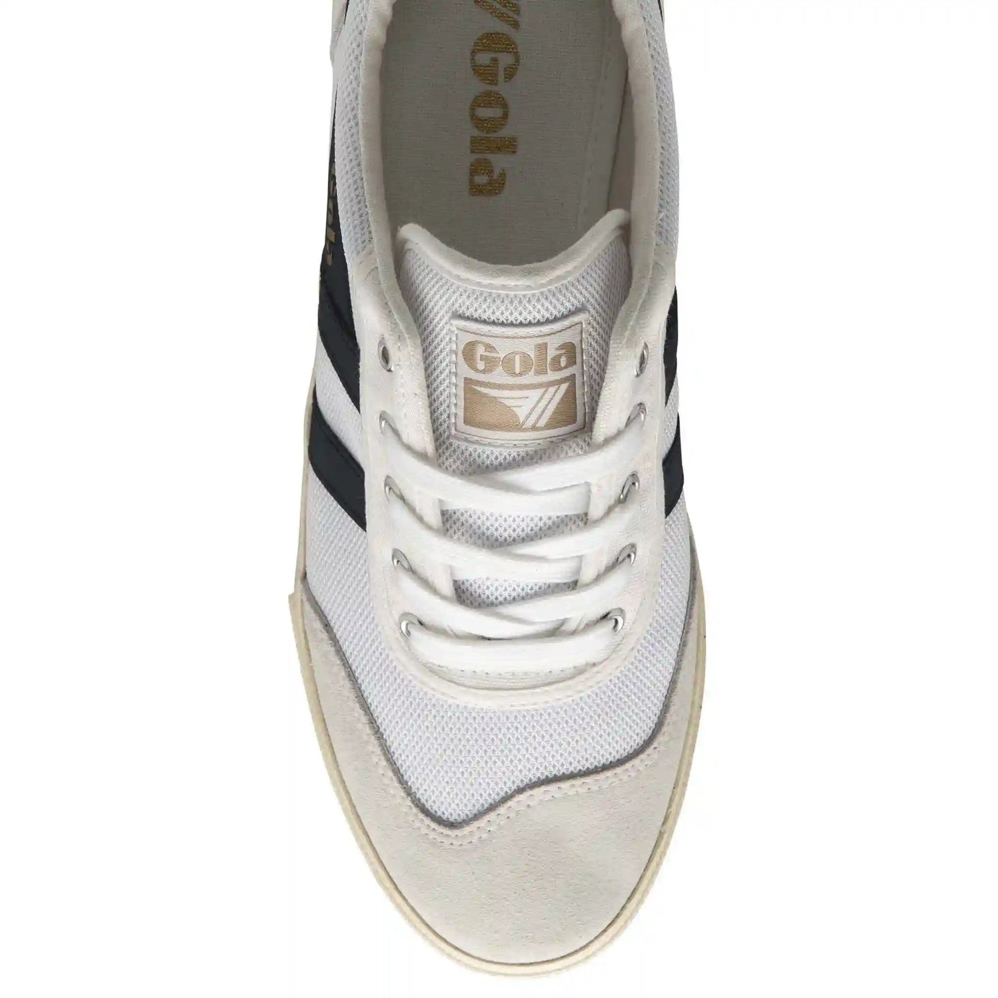 Gola Classics Men's Badminton Mesh Plimsoll Sneakers - White/Navy/Deep Red