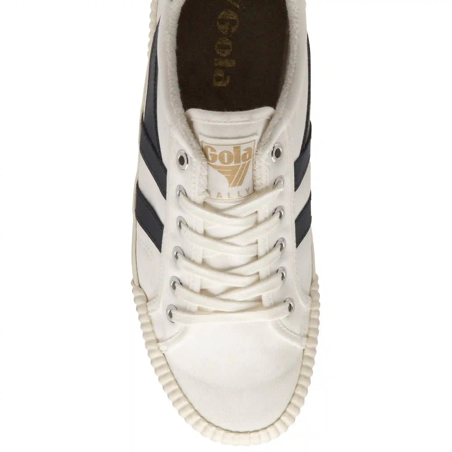 Vegan Gola Classics Men's Rally Plimsoll Sneakers - Off White/Navy/Khaki