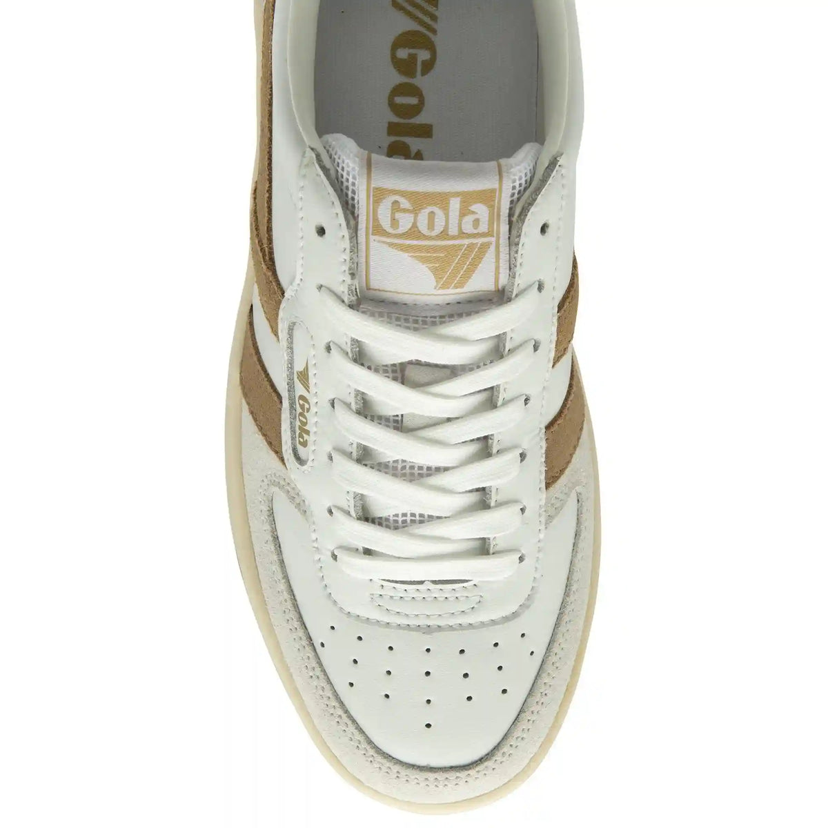 Gola Classics Women's Hawk Sneakers - White/Light Caramel/Gold
