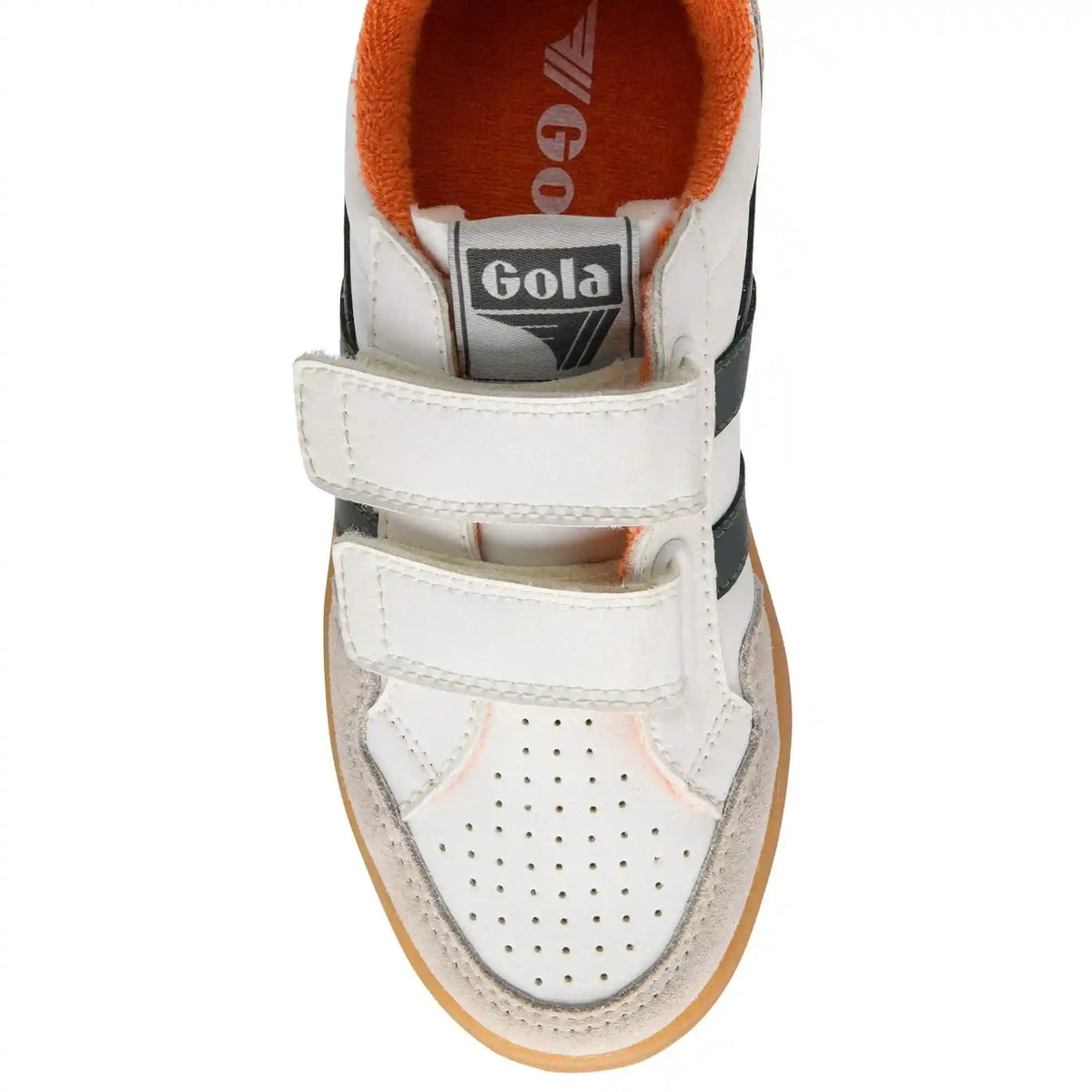 Gola Classics Kids' Eagle Strap Sneakers - White/Dark Khaki/Moody Orange/Gum