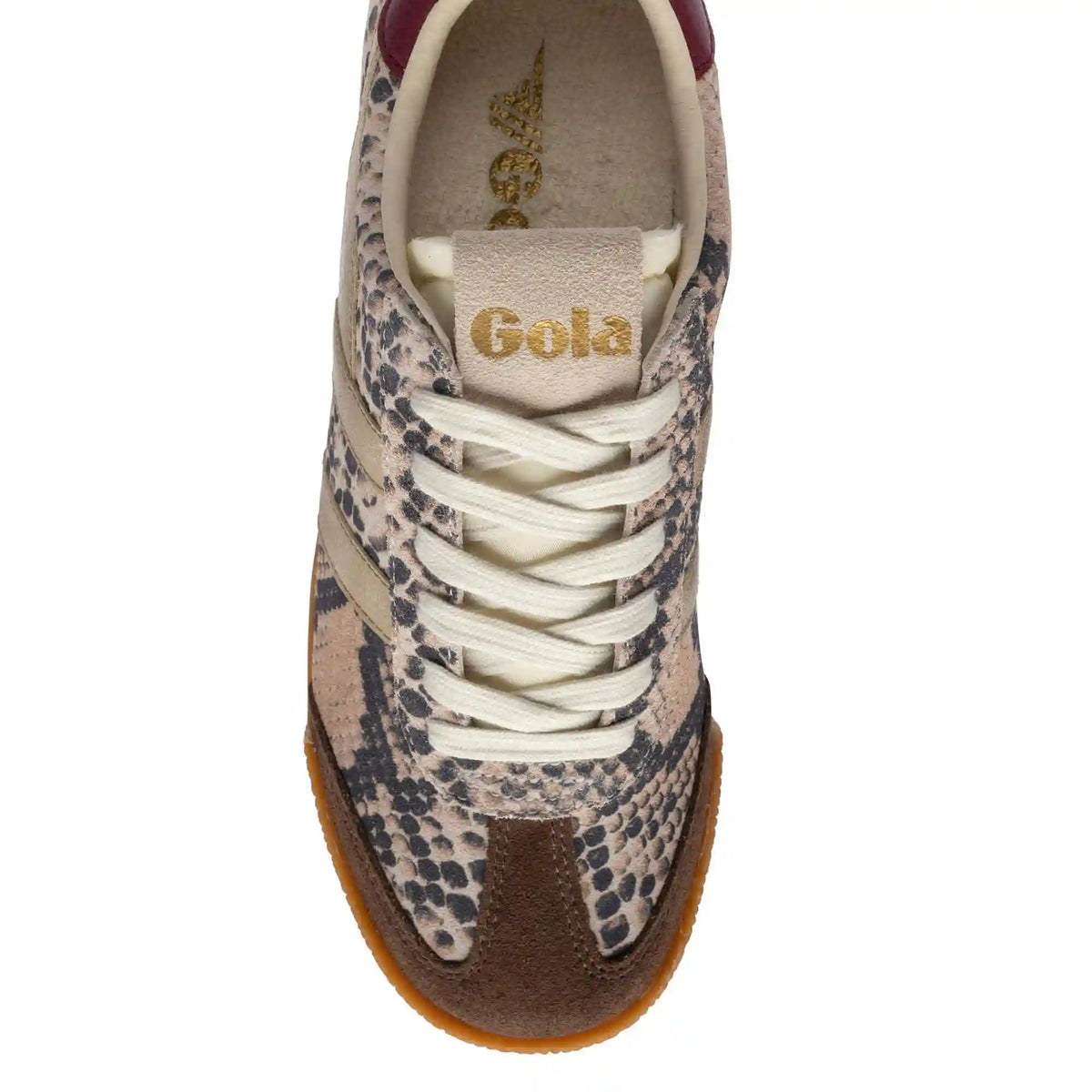 Gola Classics Women's Elan Safari Sneakers - Snake/Dark Brown/Gold/Cerise