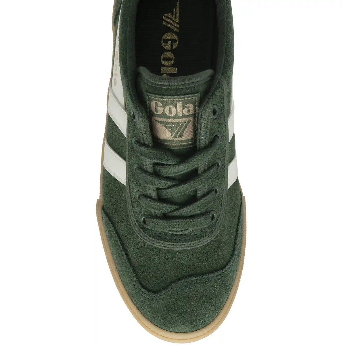 Gola Classics Women's Badminton Suede Plimsoll Sneakers - Evergreen/Off White/Gum