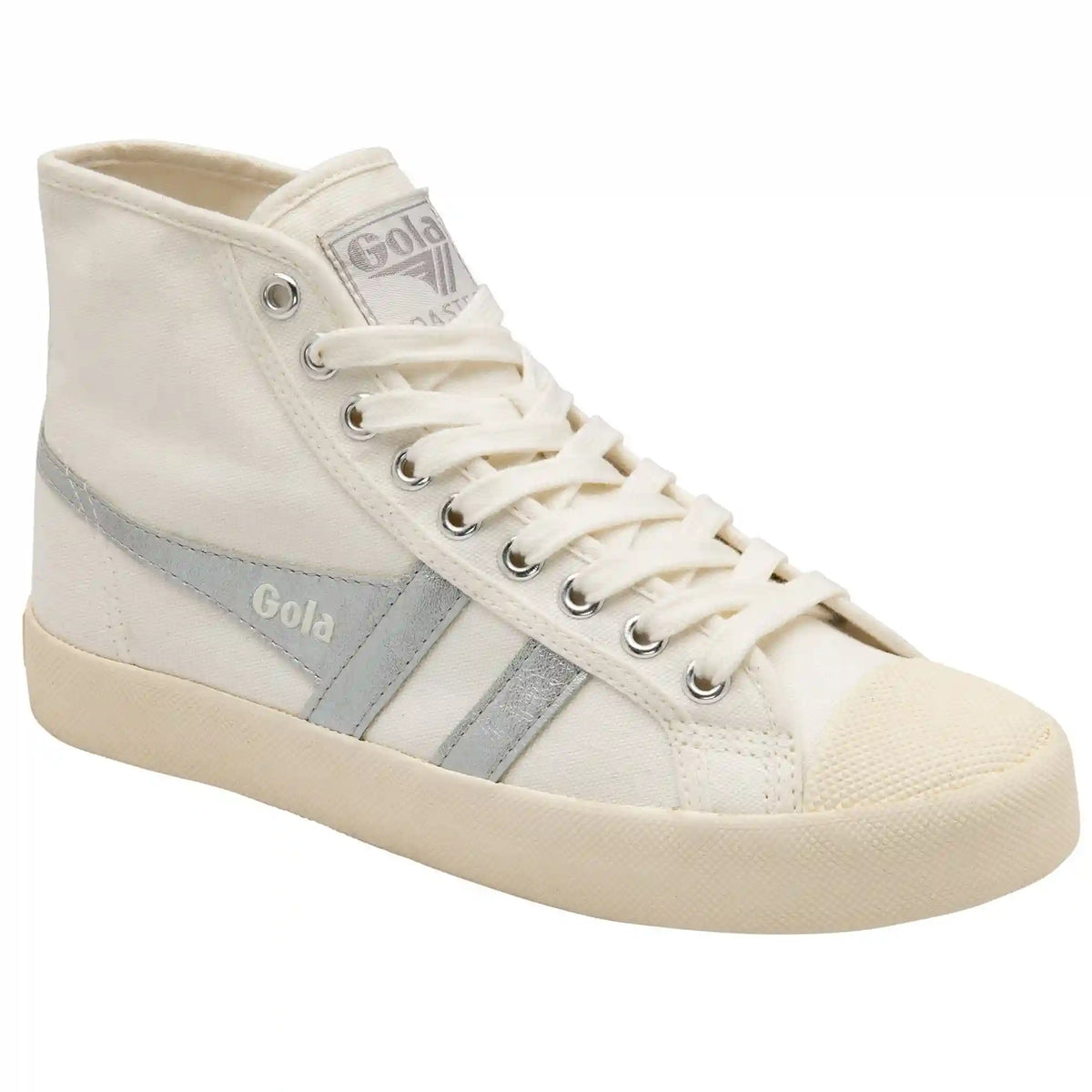 Vegan Gola Classics Women's Coaster Flame High - Off White/Silver