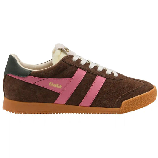 Gola Classics Women's Elan Sneakers - Dark Brown/Fluro Pink/Dark Khaki