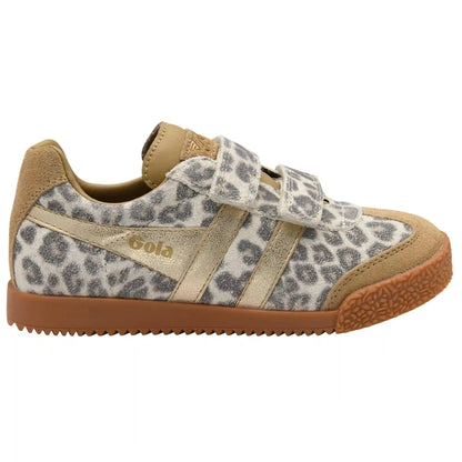 Gola Classics Kids' Harrier Safari Strap sneakers - Snow Leopard/Light Caramel/Gold
