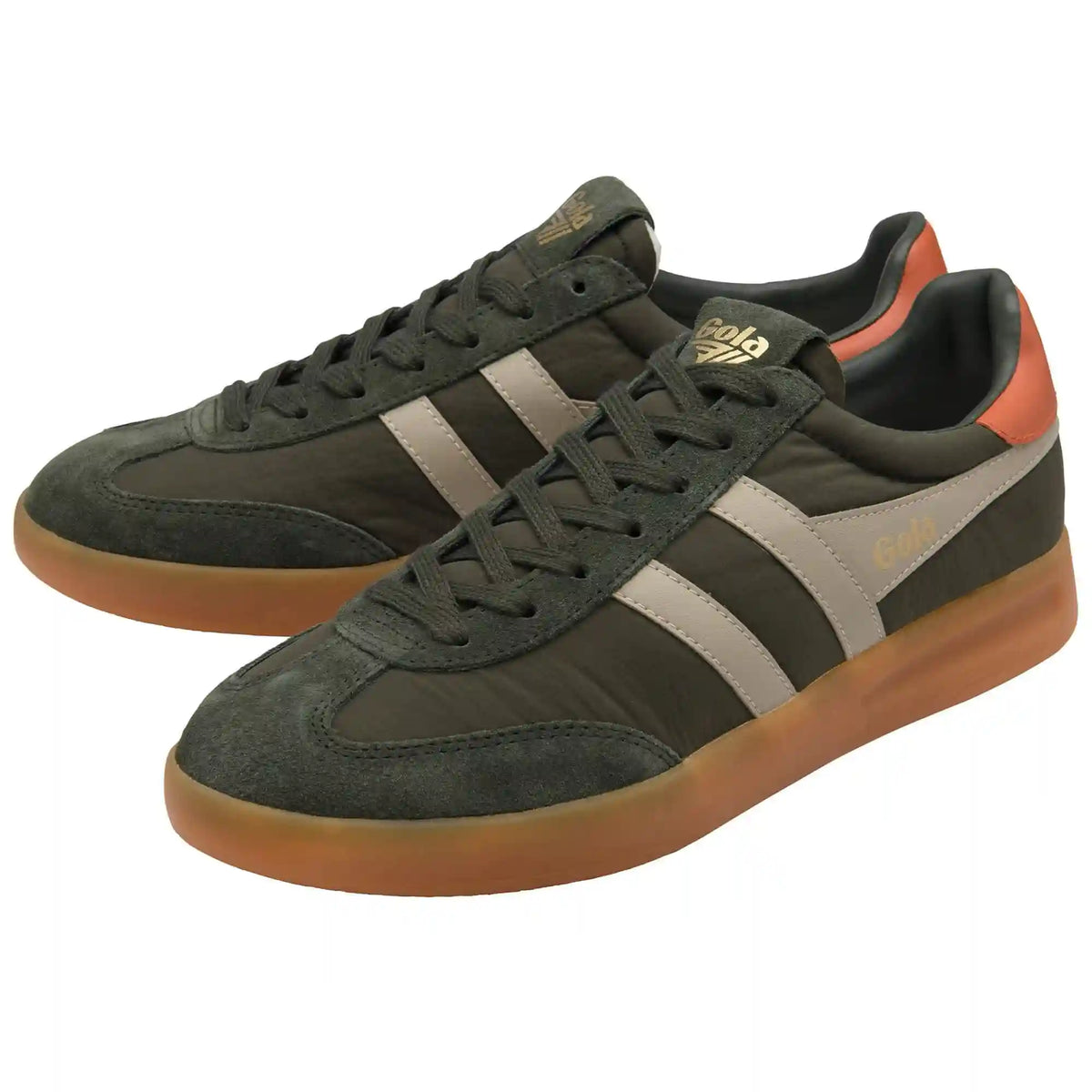 Gola Classics Men's Cyclone Nylon Sneakers - Dark Khaki/Bone/Moody Orange/Gum