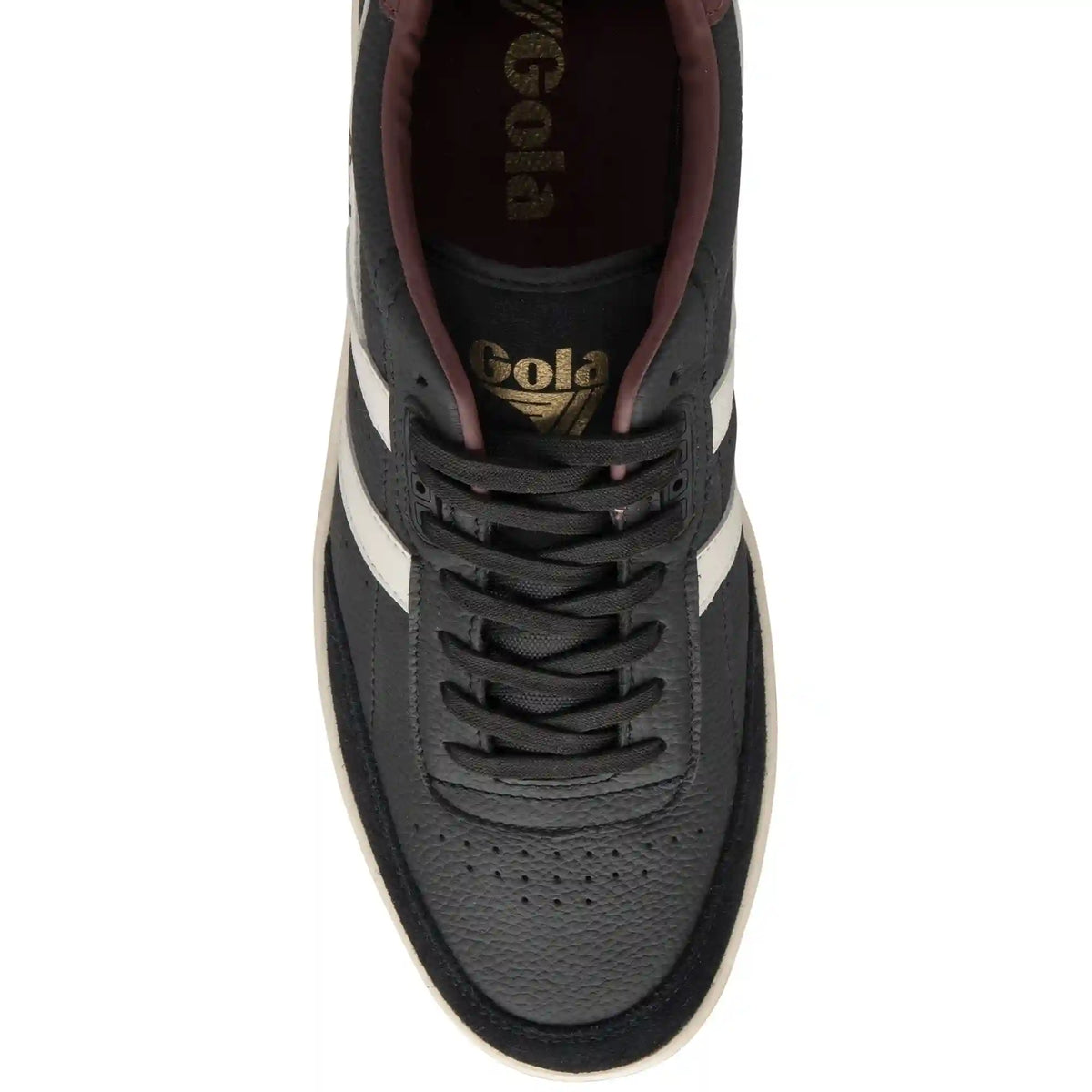 Gola Classics Men's Contact Leather Sneakers - Black/Off White/Burgundy