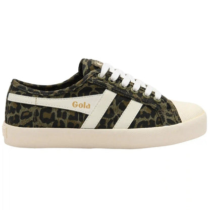 Vegan Gola Classics Women's Coaster Leopard - Khaki/Off White