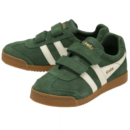 Gola Classics Kids' Harrier Strap Sneakers - Evergreen/Off White