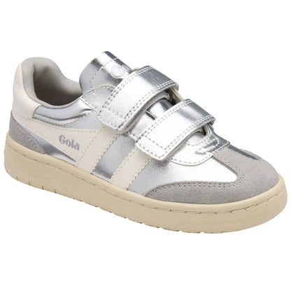 Gola Classics Kids' Viper Glimmer Strap Sneakers - Silver/Off White