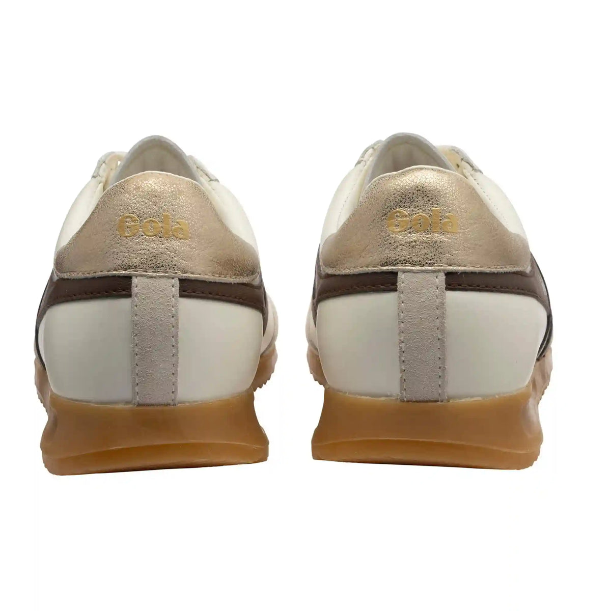 Gola Classics Women's Torpedo Leather Sneakers - Off White/Dark Brown/Gold