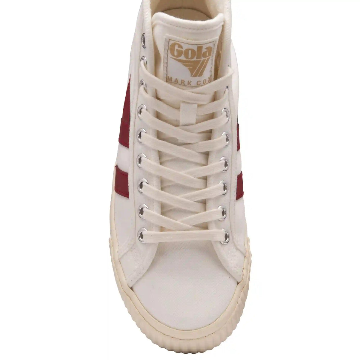 Vegan Gola Classics Women's Tennis Mark Cox High Sneakers - Off White/Deep Red