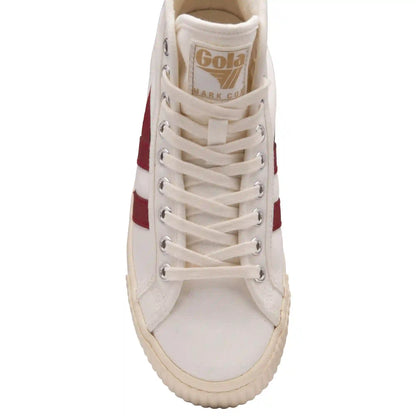 Vegan Gola Classics Women's Tennis Mark Cox High Sneakers - Off White/Deep Red