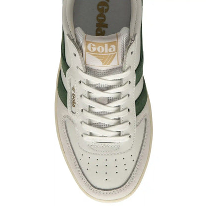 Gola Classics Women's Hawk Sneakers - White/Dark Green/Gold