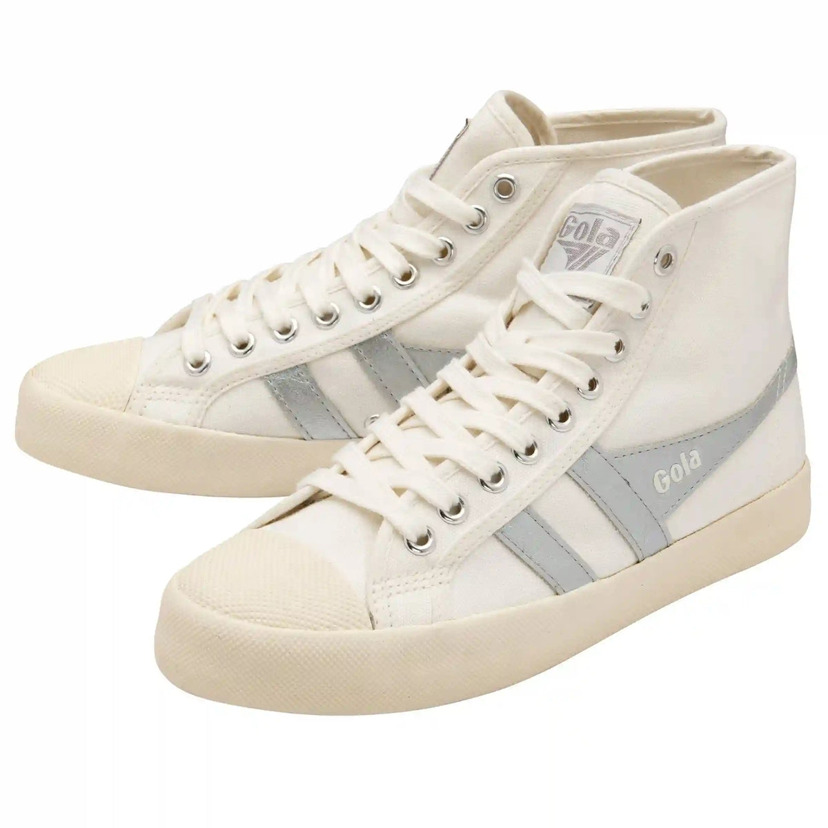 Vegan Gola Classics Women's Coaster Flame High - Off White/Silver