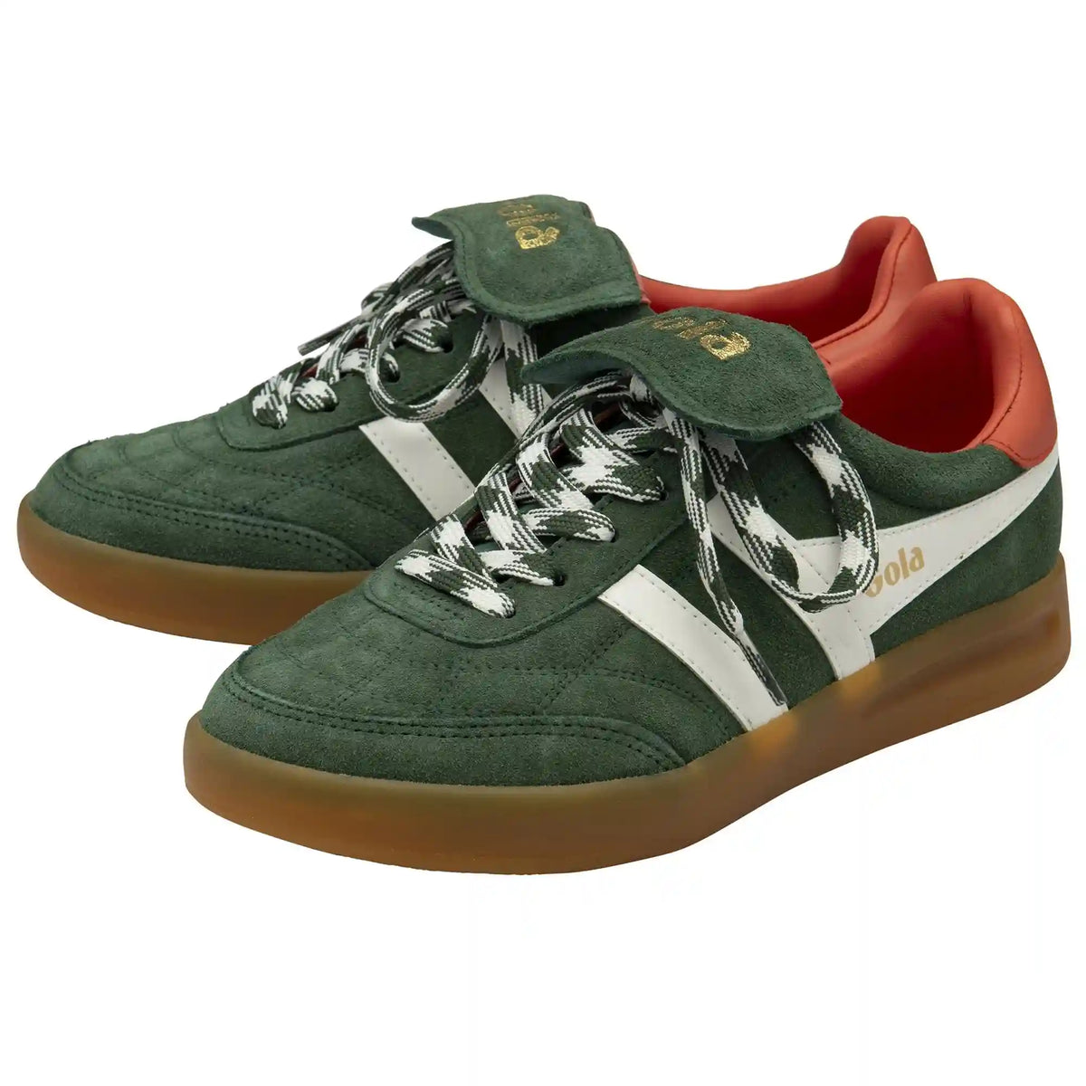 Gola Classics Women's Stadia '86 Sneakers - Evergreen/Off White/Hot Coral/Gum