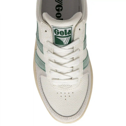 Gola Classics Women's Grandslam Trident Sneakers - White/Green Mist/Evergreen