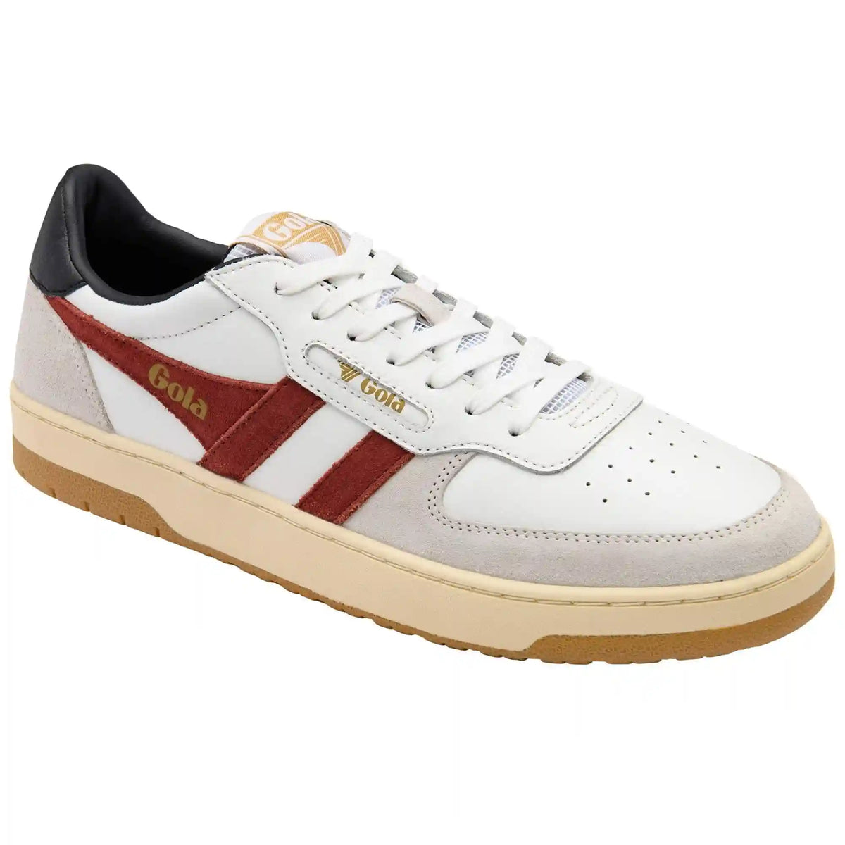 Gola Classics Men's Hawk Sneakers - White/Red Ochre/Black