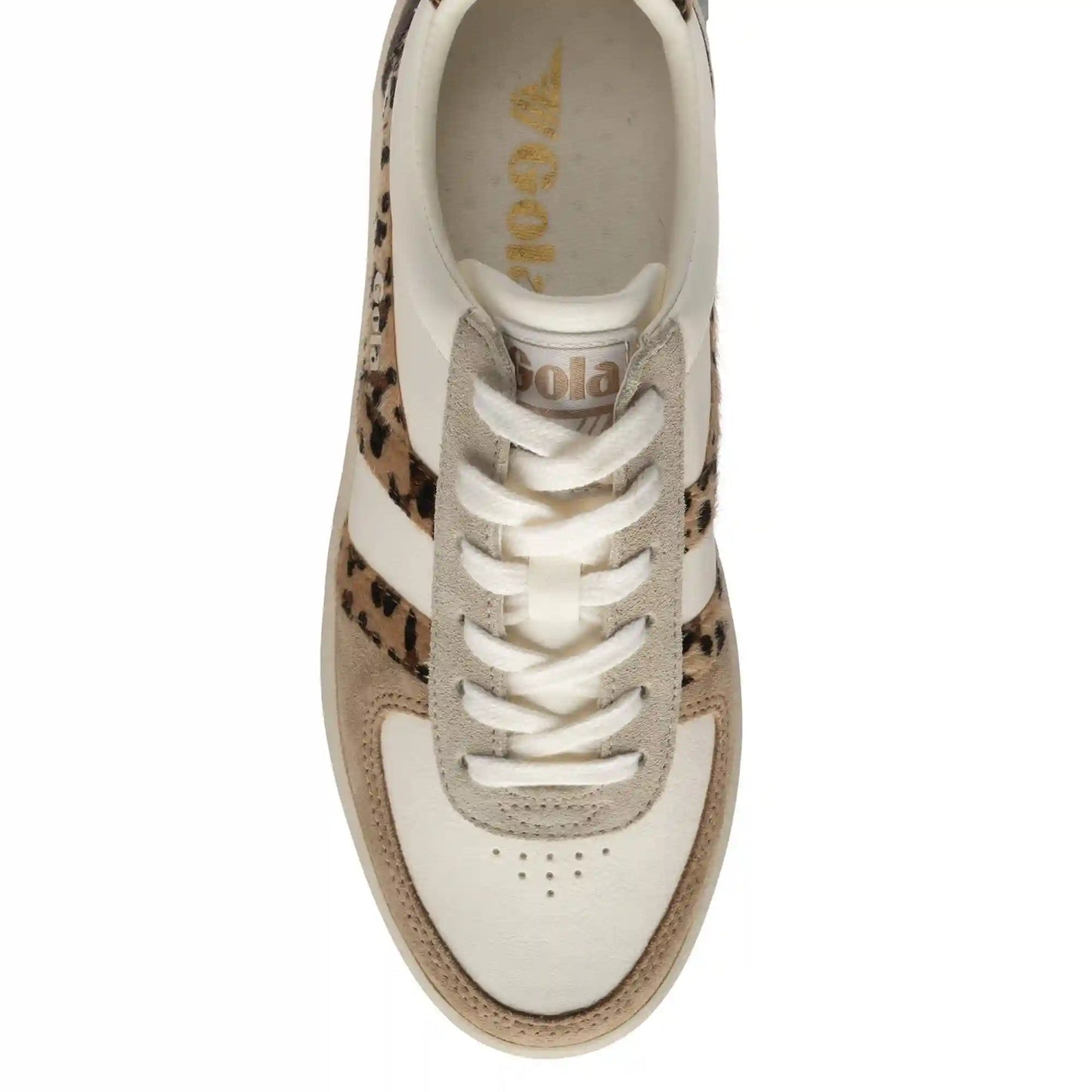 Gola Classics Women's Grandslam Safari Quadrant - Off White/Light Caramel/Leopard/Mocha