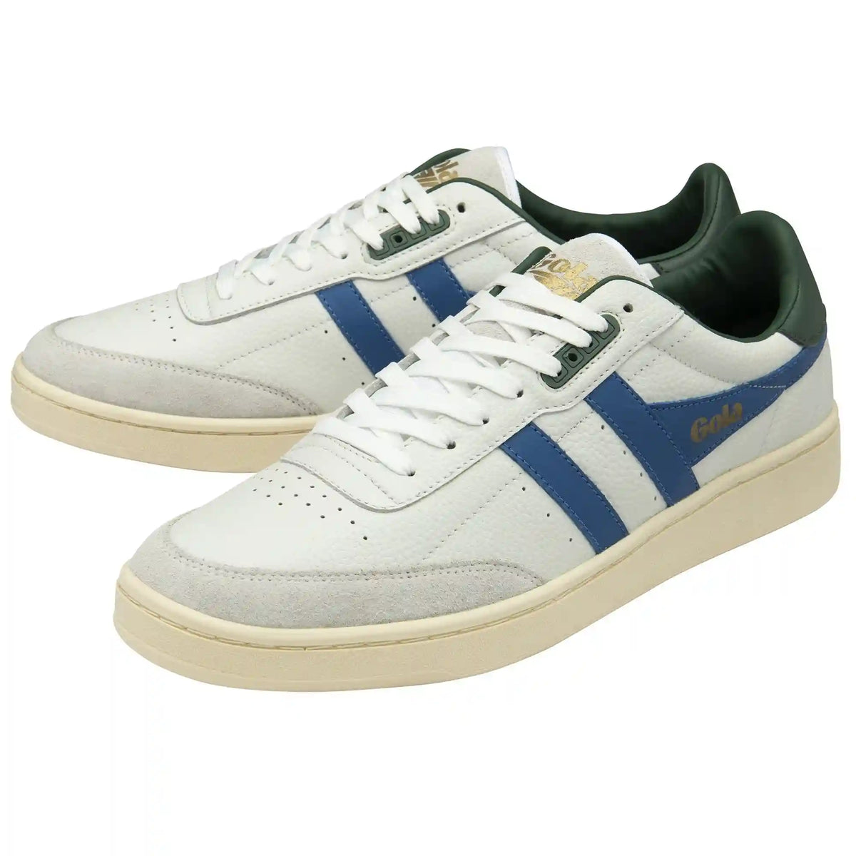 Gola Classics Men's Contact Leather Sneakers - White/Sapphire/Evergreen
