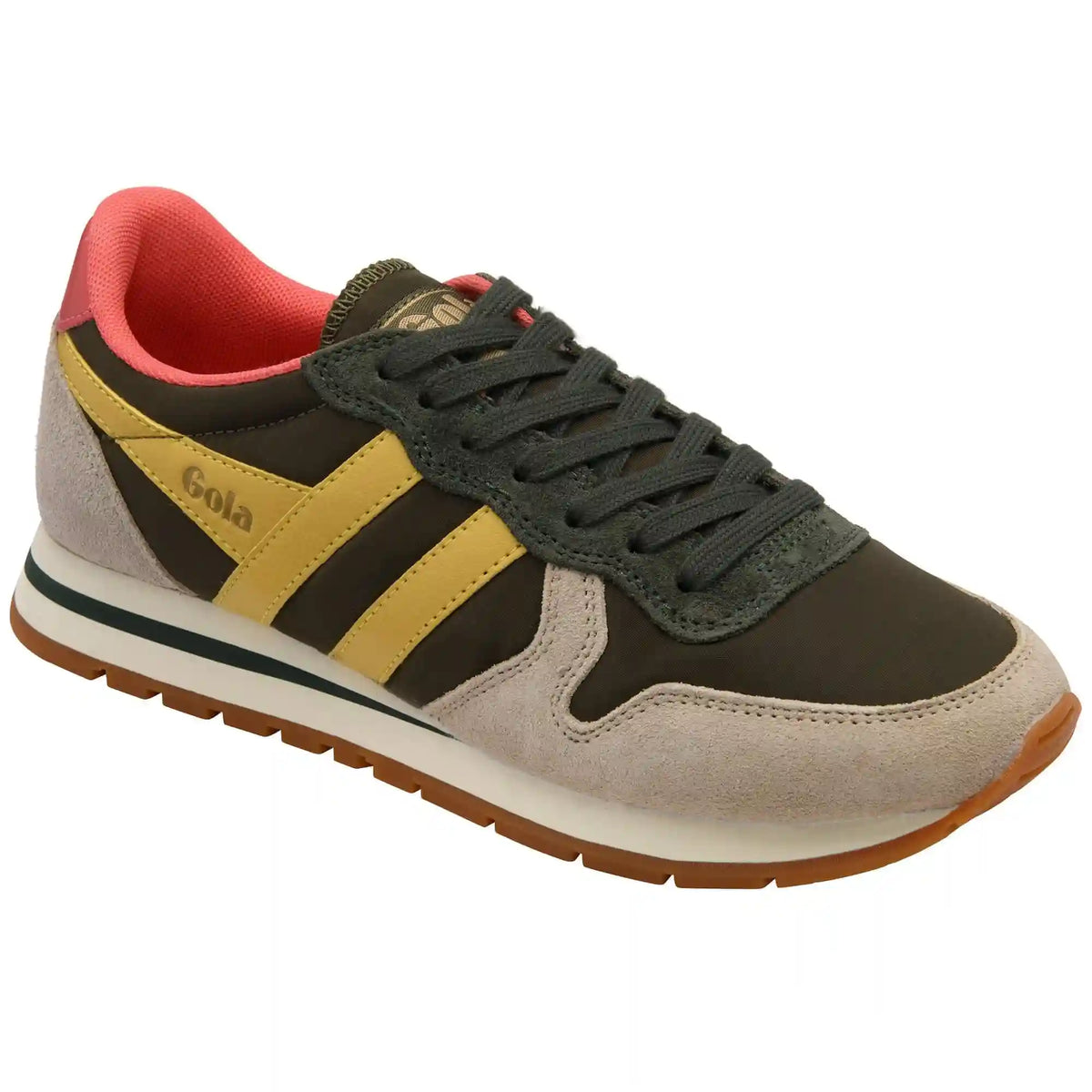 Gola Classics Women's Daytona Chute Sneakers - Dark Khaki/Bone/Pollen
