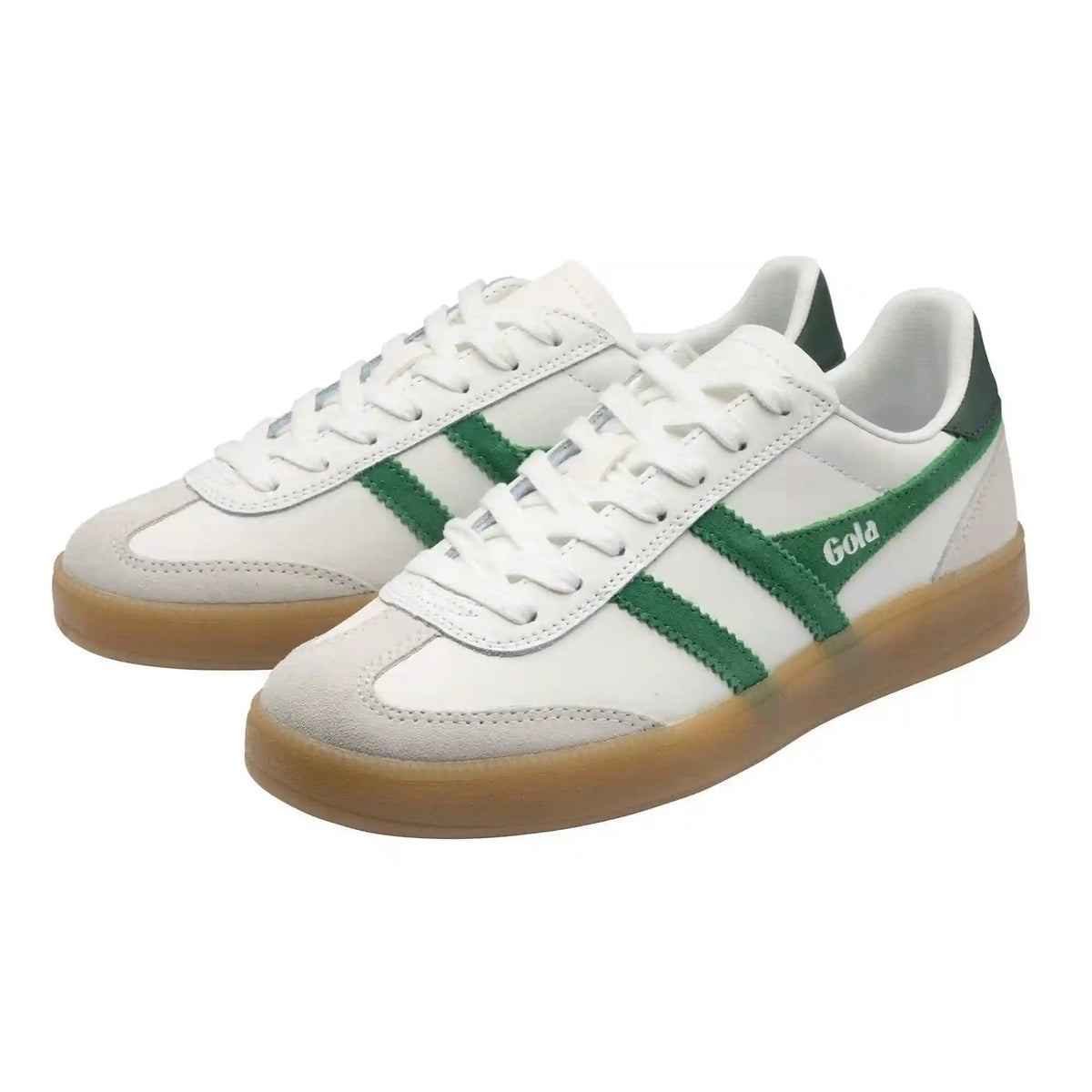 Gola Classics Women's Viper Leather Sneakers - White/Emerald/Evergreen/Gum