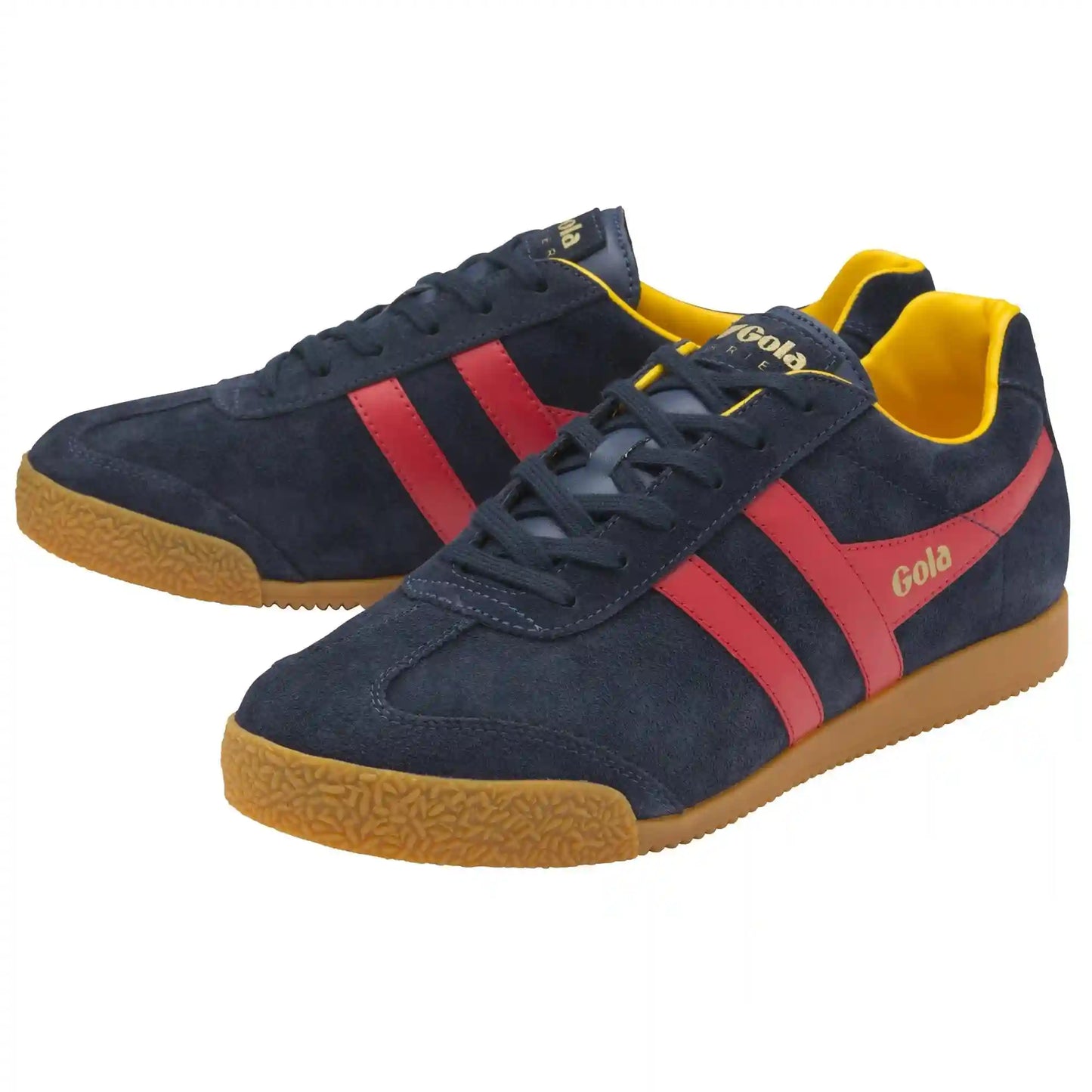 Gola Classics Women's Harrier Suede Sneakers - Navy/Red/Sun