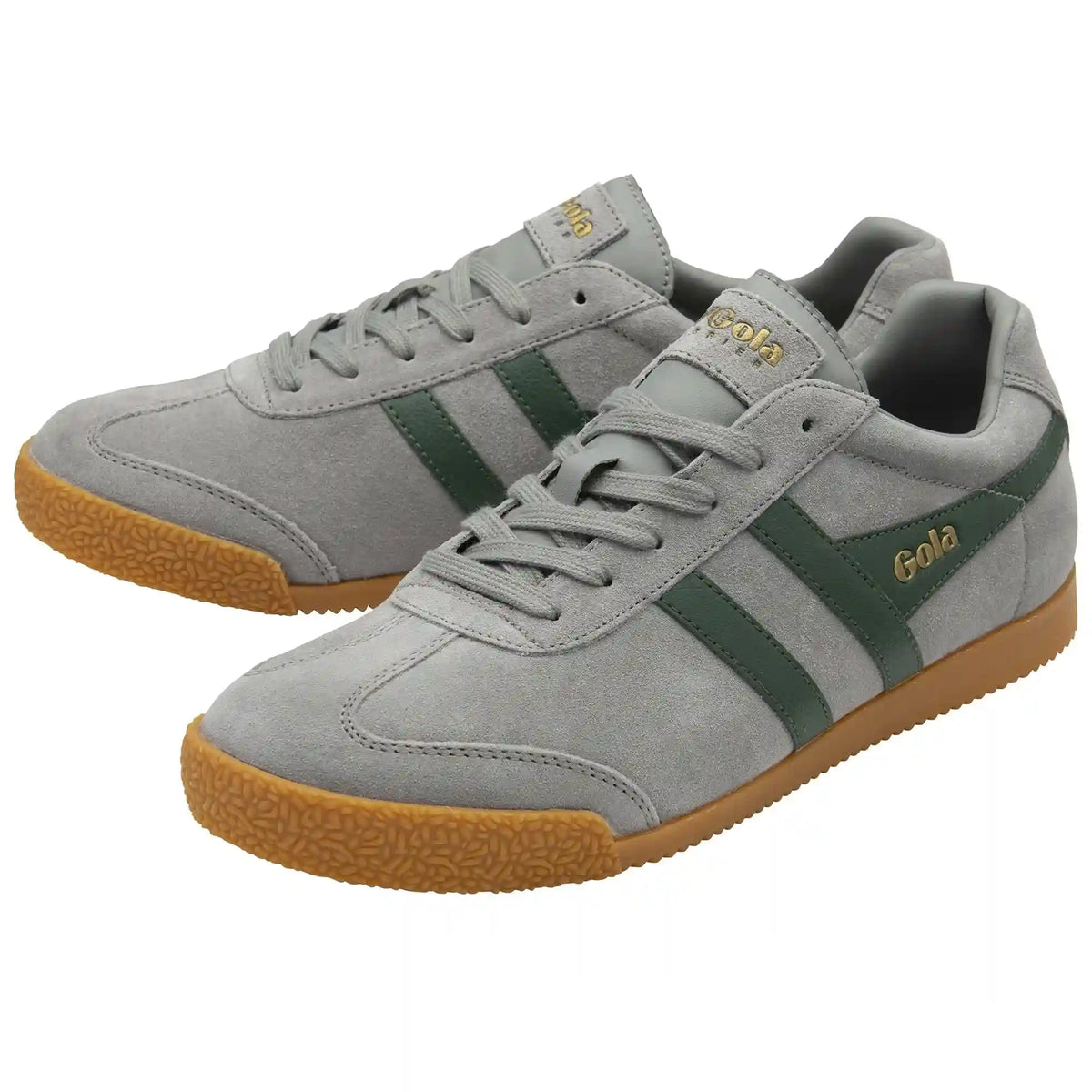 Gola Classics Men's Harrier Suede Sneakers - Cement/Evergreen