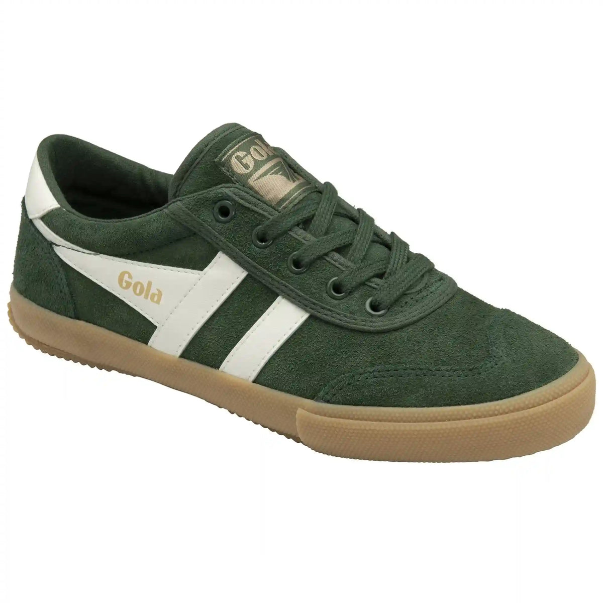 Gola Classics Women's Badminton Suede Plimsoll Sneakers - Evergreen/Off White/Gum