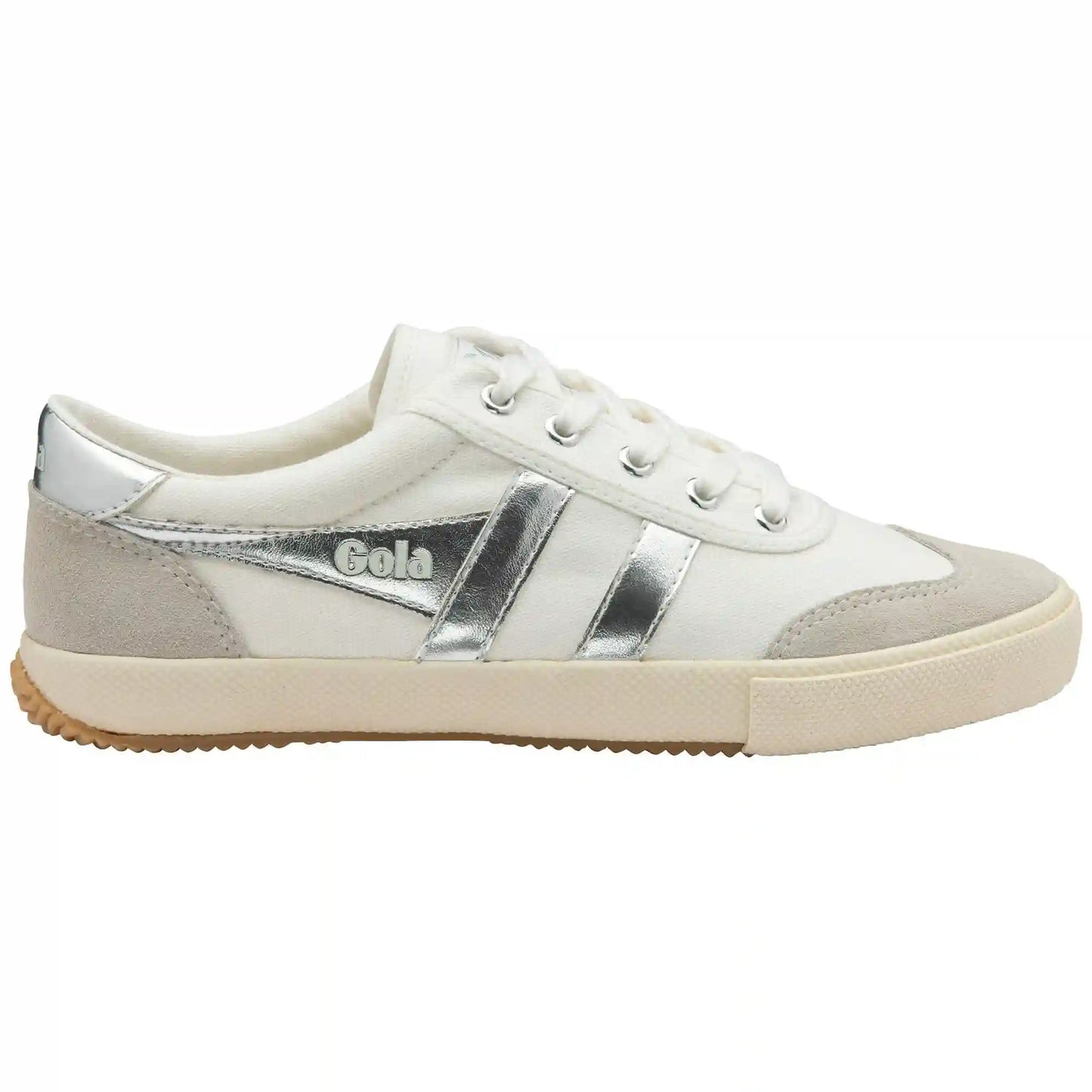 Gola Classics Women's Badminton Plimsoll Sneakers - Off White/Silver