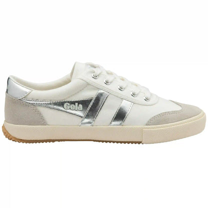Gola Classics Women's Badminton Plimsoll Sneakers - Off White/Silver