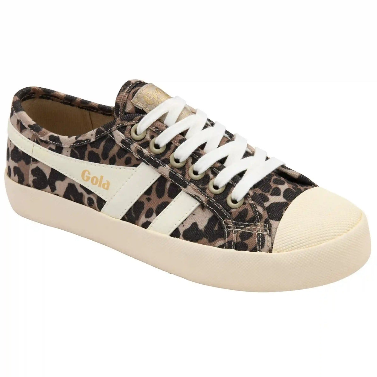 Vegan Gola Classics Women's Coaster Leopard - Tan/Off White