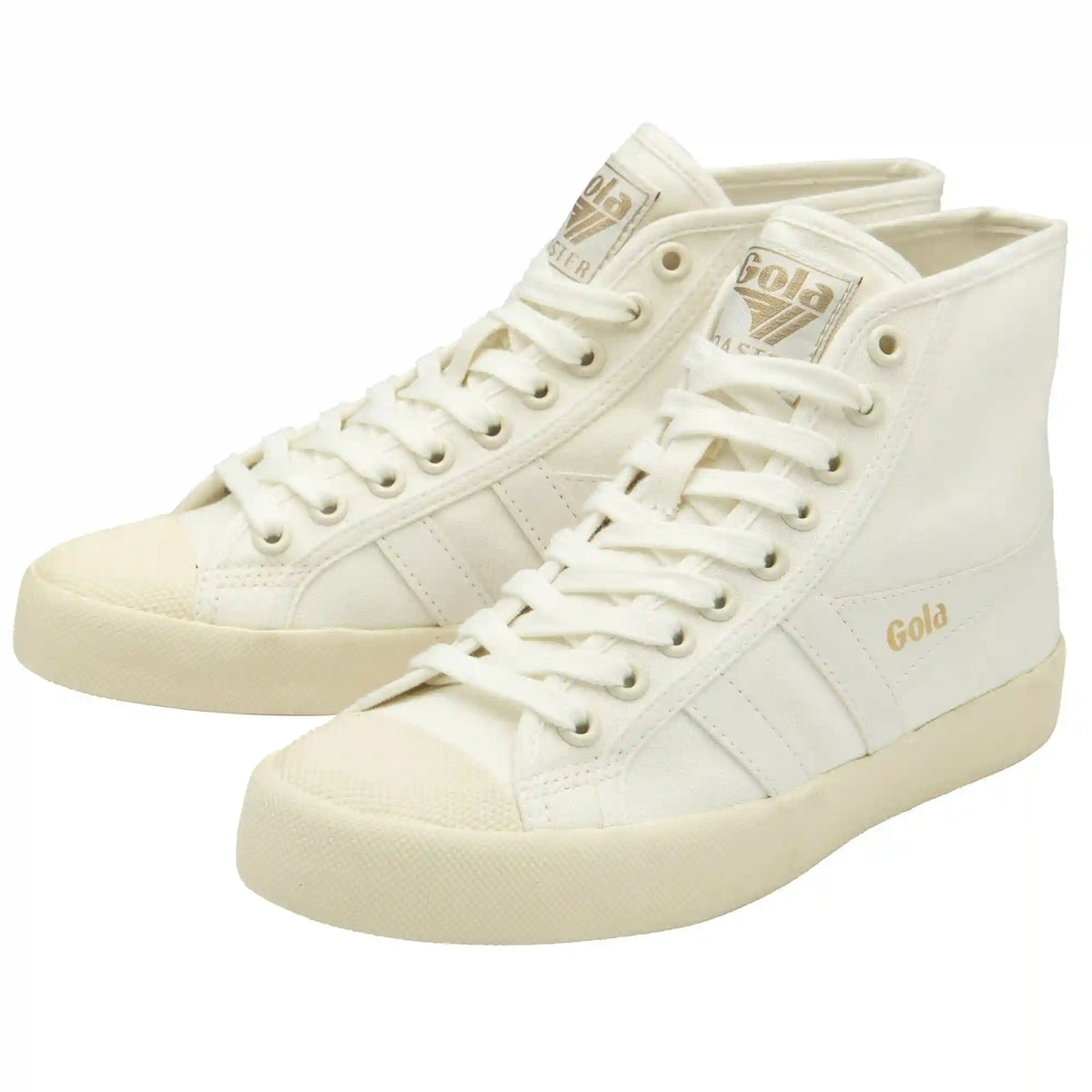 Vegan Gola Classics Women's Coaster High Sneakers - Off White/Off White/Gold
