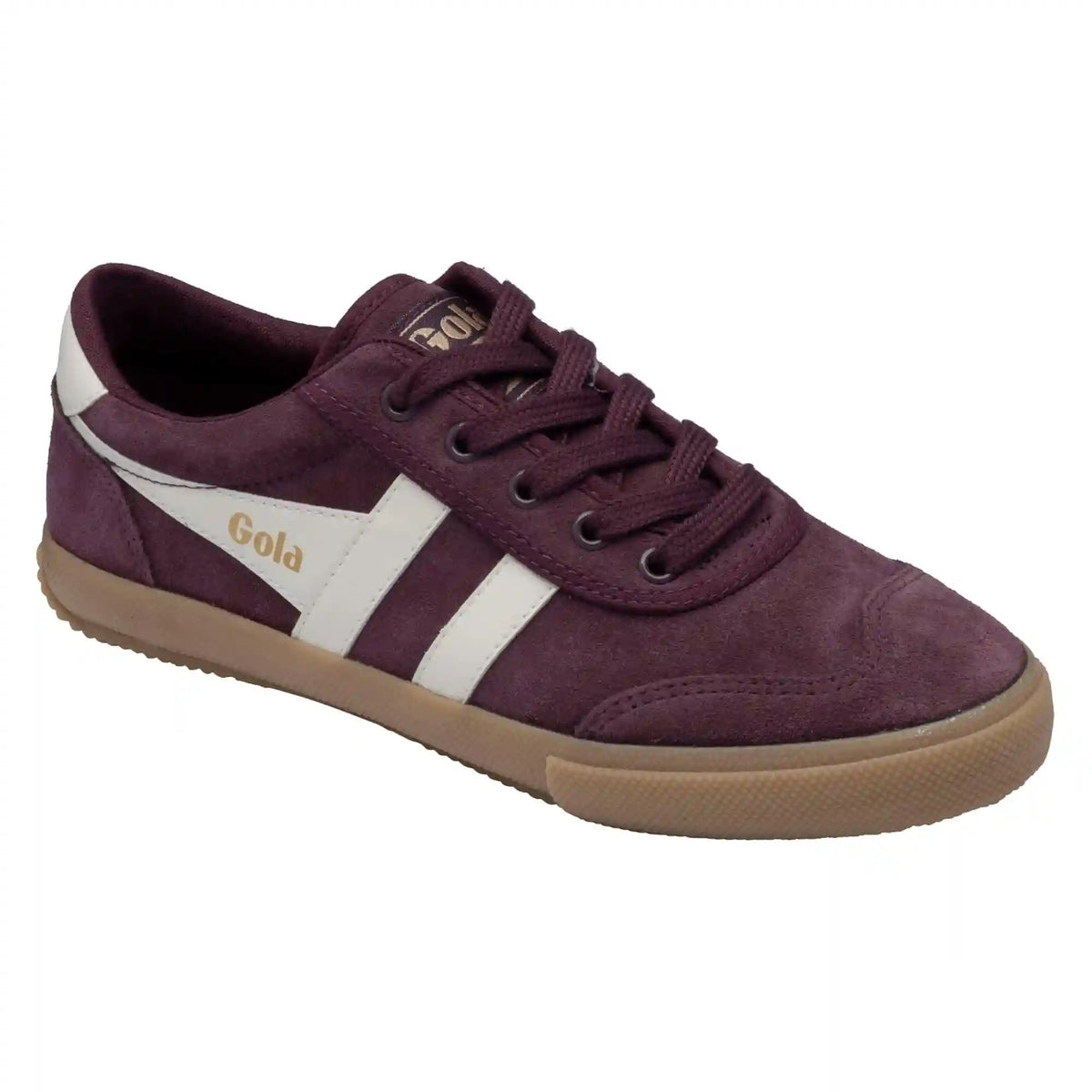 Gola Classics Women's Badminton Suede Plimsoll Sneakers - Windsor Wine/Off White/Gum