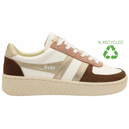 Gola Classics Women's Grandslam Quadrant Sneakers - Off White/Otter/Gold/Dark Brown