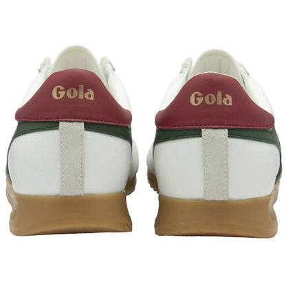 Gola Classics Men's Torpedo Leather Sneakers - White/Evergreen/Deep Red