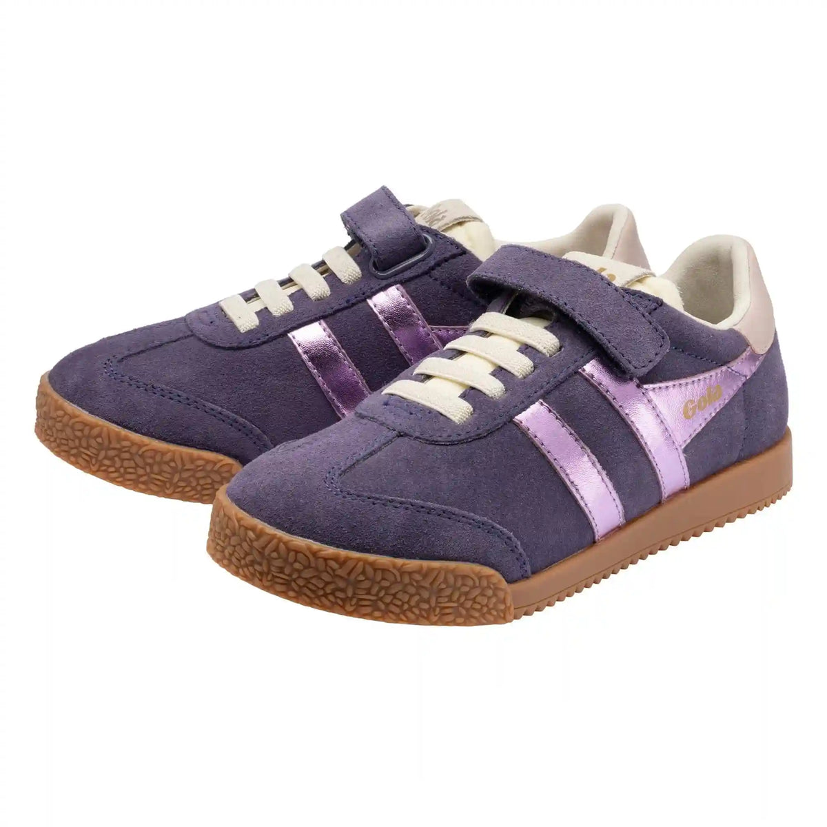 Gola Classics Kids' Elan Glitz Strap Sneakers - Plum/Lilac/Chalk Pink