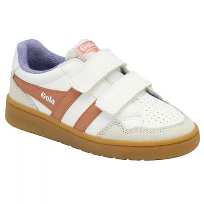 Gola Classics Kids' Eagle Strap Sneakers - White/Terracotta/Wisteria/Gum