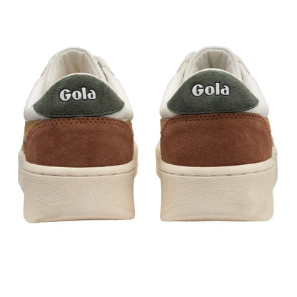 Gola Classics Women's Grandslam Trident Sneakers - White/Brown Sugar/Dark Khaki