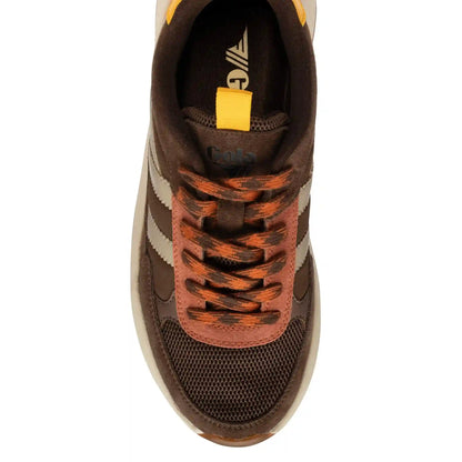Gola Classics Women's Phoenix Sneakers - Dark Brown/Orange Spice/Sun