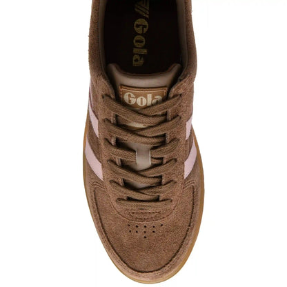 Gola Classics Women's Grandslam Suede Sneakers - Otter/Chalk Pink/Gum