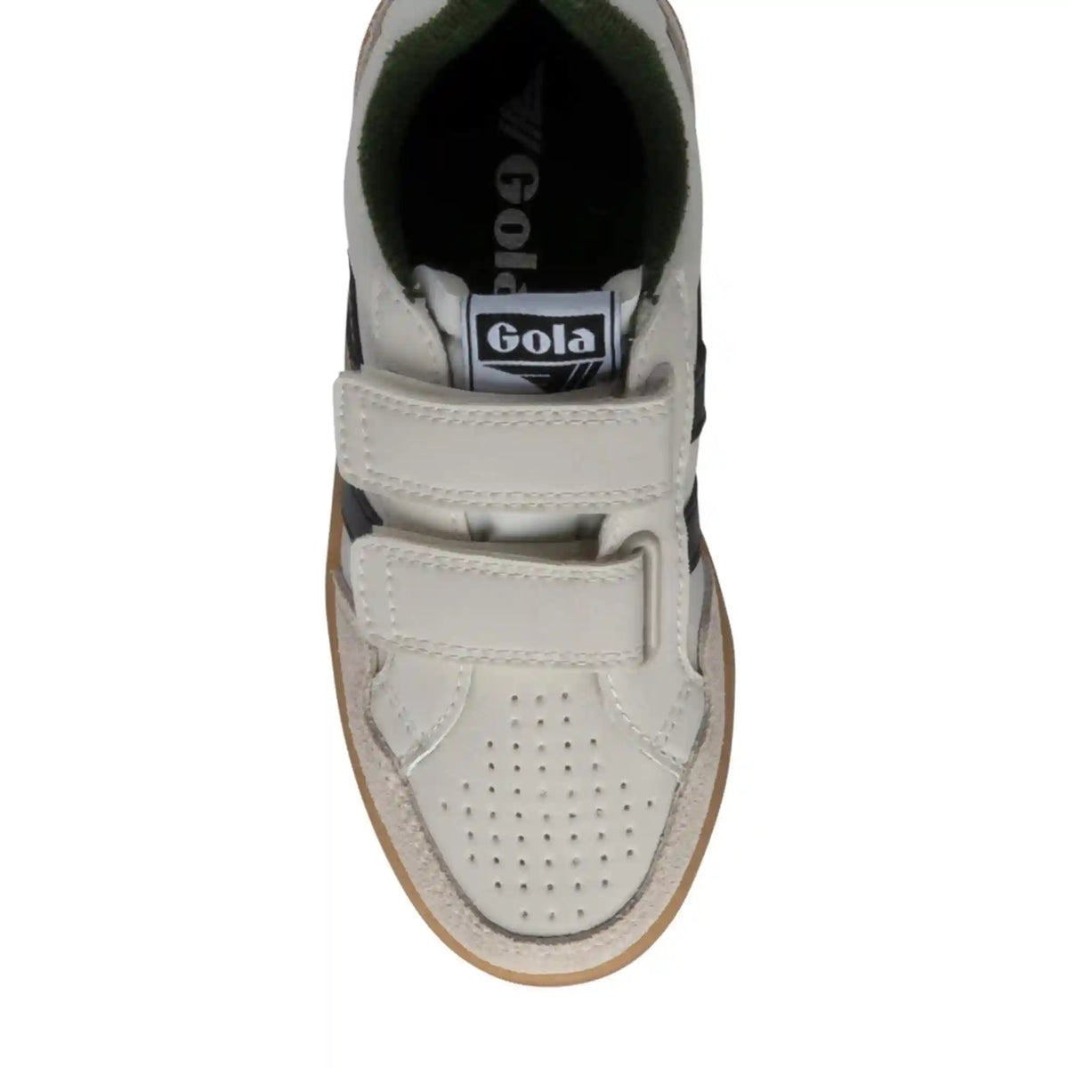Gola Classics Kids' Eagle Strap Sneakers - Off White/Black/Evergreen/Gum