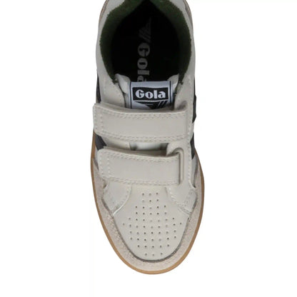 Gola Classics Kids' Eagle Strap Sneakers - Off White/Black/Evergreen/Gum