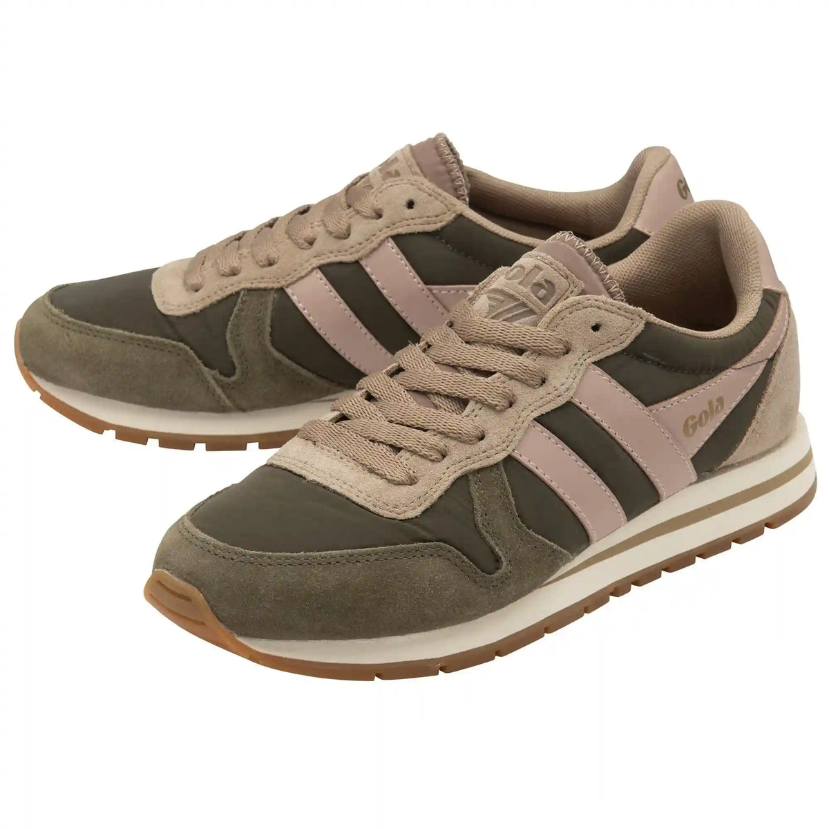 Gola Classics Women's Daytona Chute Sneakers - Khaki/Cappuccino/Coral Pink